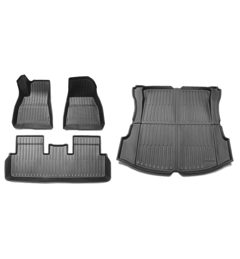 2021-2023 Tesla Model 3 Floor Mats Interior Liners & Rear Trunk Mat Set - WooEV