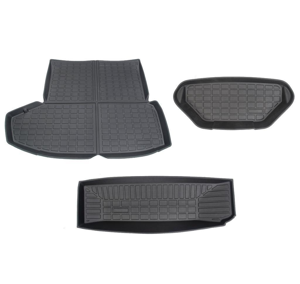 2021-2023 Tesla Model S Rear Trunk & Trunk Well & Front Trunk Mats Set - WooEV